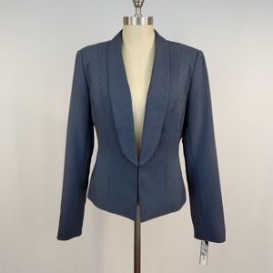 John Meyer Collection Womens Blazer Blue White sz 10 Career Professional Work